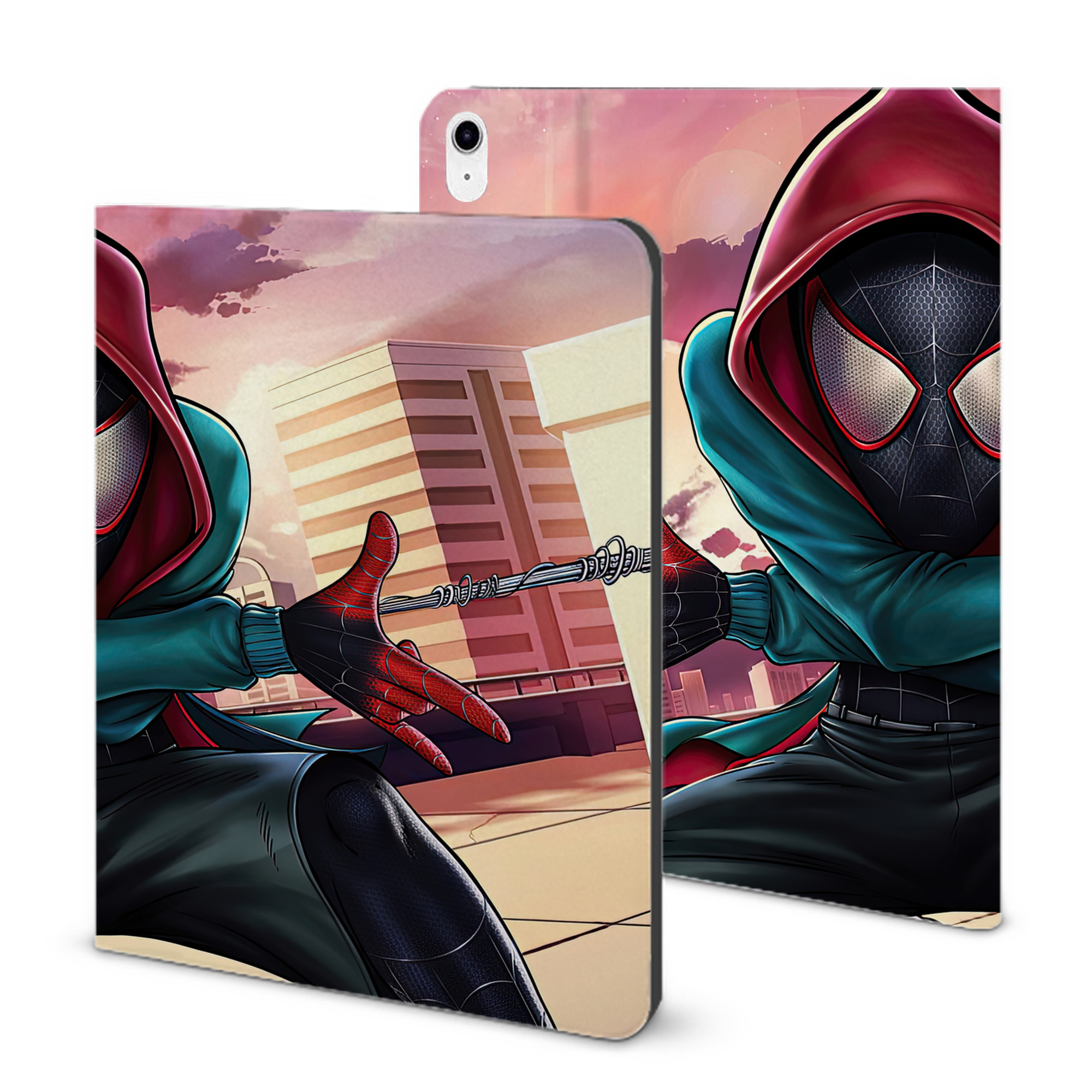 （画像用） Spider Man スパイダーマン IPad ケース ブック型 PUレザー TPU 耐衝撃 軽量 薄型 ペン収納なし 全面保護 IPad 各モデル対応